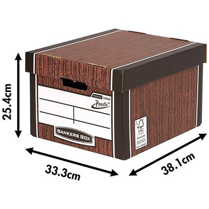 Bankers Box Premium Presto Classic Box, Woodgrain, Pack of 5