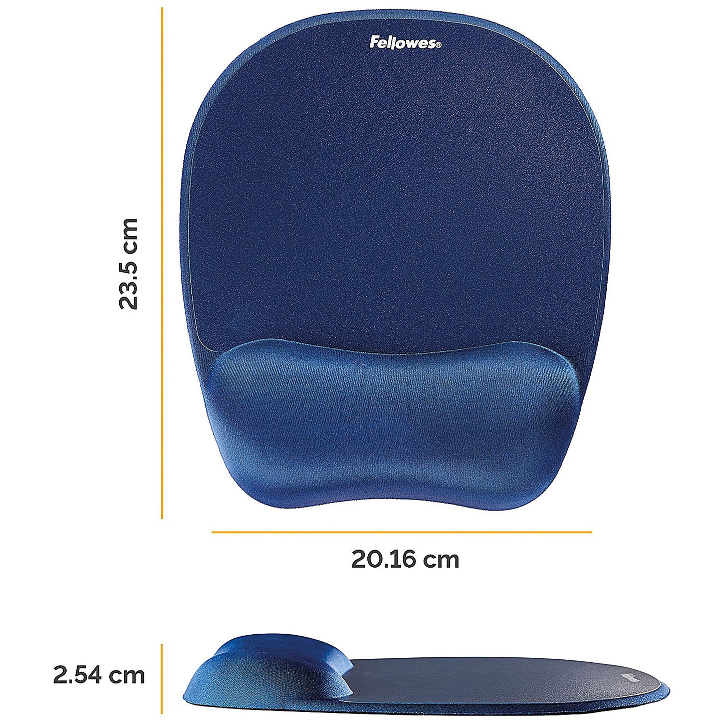 Fellowes Memory Foam Mouse Mat, With Wrist Rest, Blue