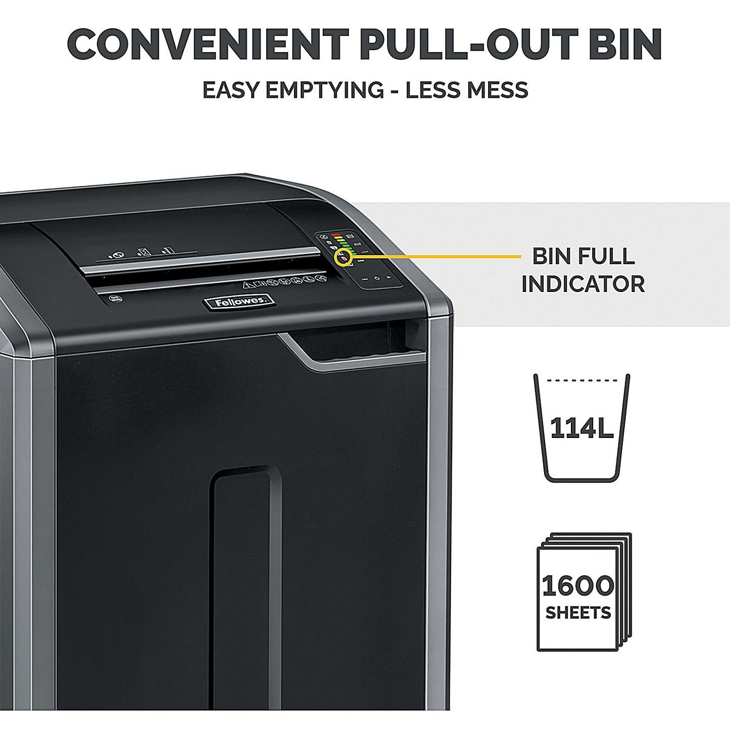 Fellowes Powershred 425Ci P-4 Cross Cut Shredder, 114 Litres