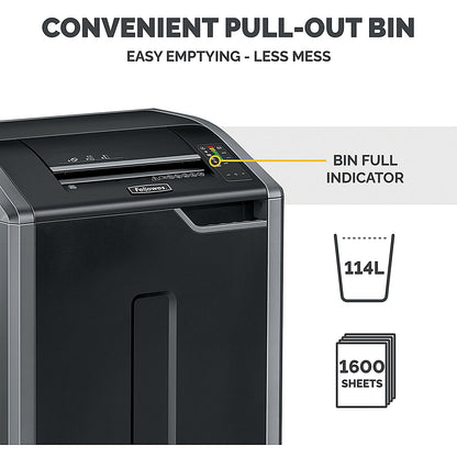 Fellowes Powershred 425Ci P-4 Cross Cut Shredder, 114 Litres