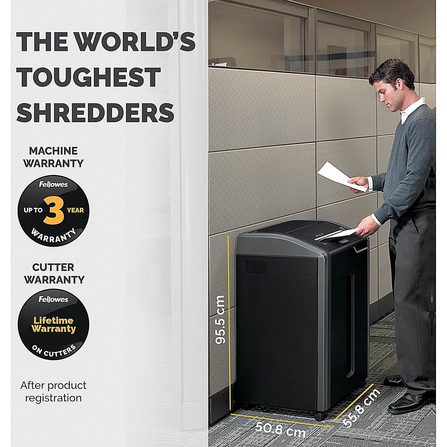 Fellowes Powershred 425Ci P-4 Cross Cut Shredder, 114 Litres