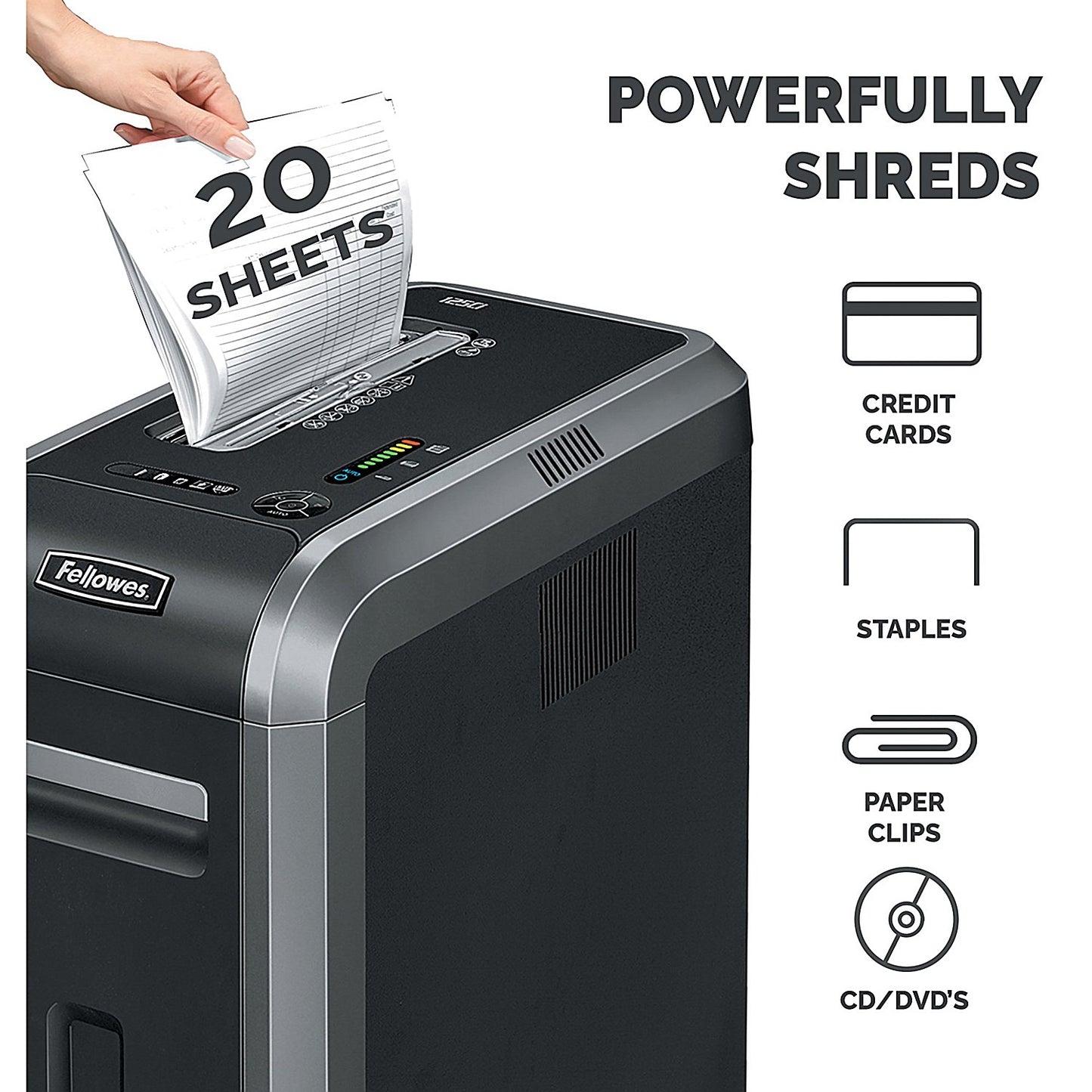 Fellowes Powershred 125Ci P-4 Cross Cut Shredder, 53 Litres