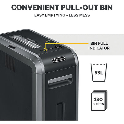 Fellowes Powershred 125i P-2 Strip Cut Shredder, 60 Litres