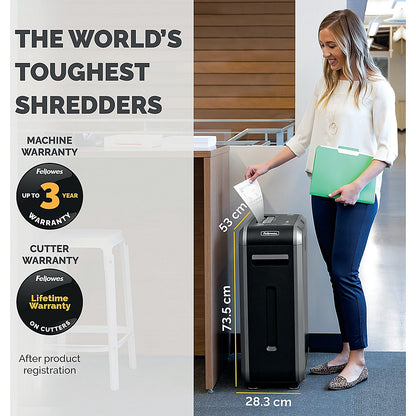 Fellowes Powershred 125i P-2 Strip Cut Shredder, 60 Litres