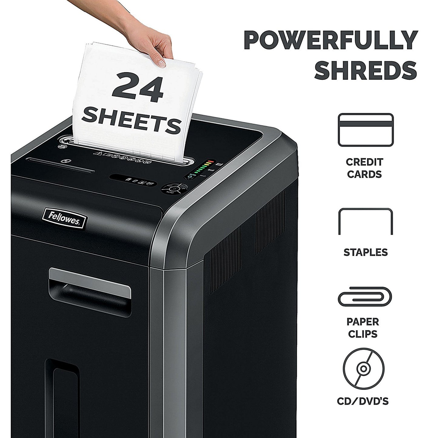 Fellowes Powershred 225Ci P-4 Cross Cut Shredder, 60 Litres