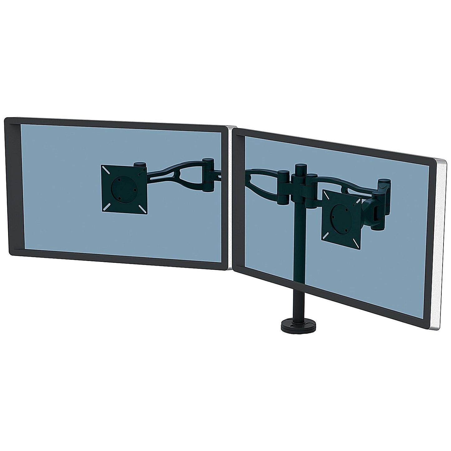 Fellowes Professional Series Deskclamped Dual Monitor Arm, Adjustable Height, Black