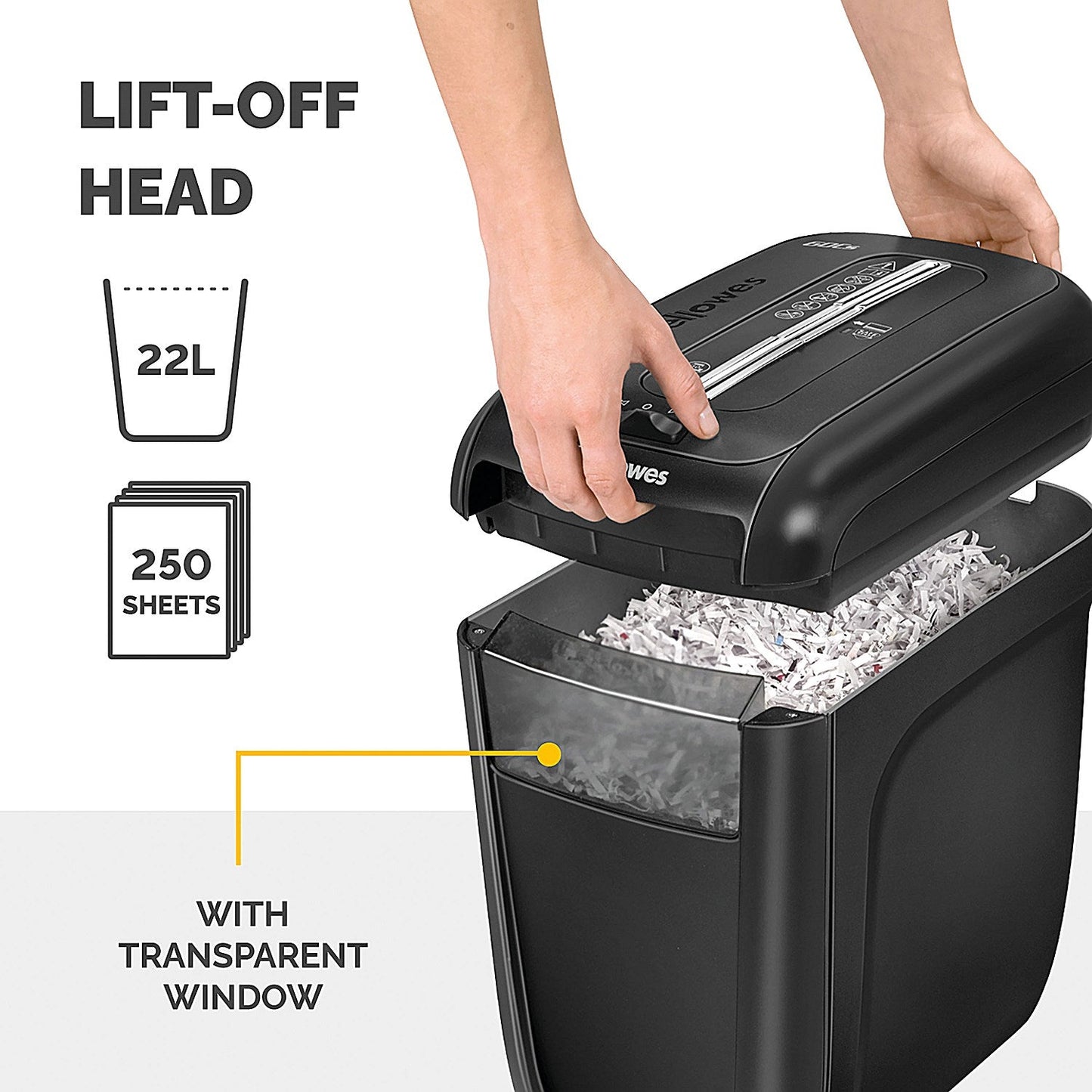 Fellowes 60Cs Deskside P-4 Cross Cut Shredder, 22 Litres