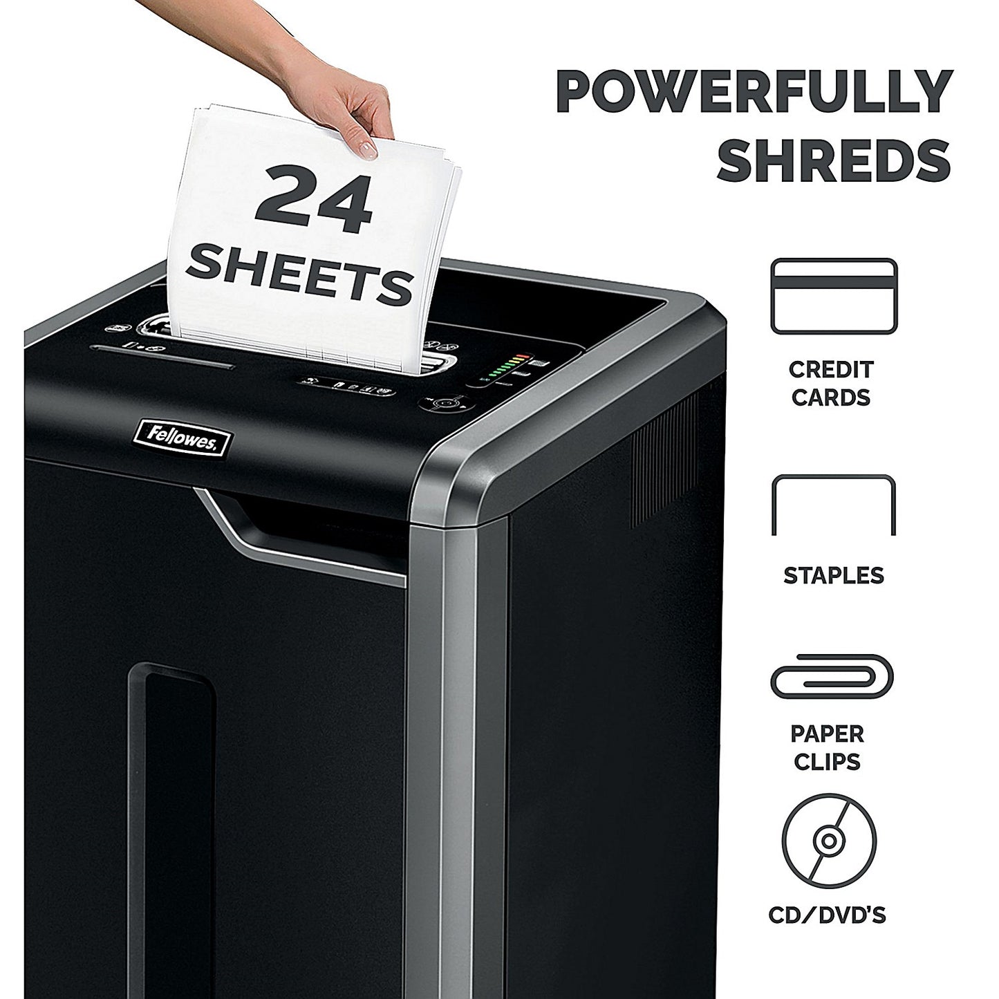 Fellowes Powershred 325Ci P-4 Cross Cut Shredder, 83 Litres