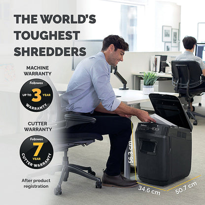 Fellowes Automax 200C P-4 Cross Square Cut Shredder, 32 Litres