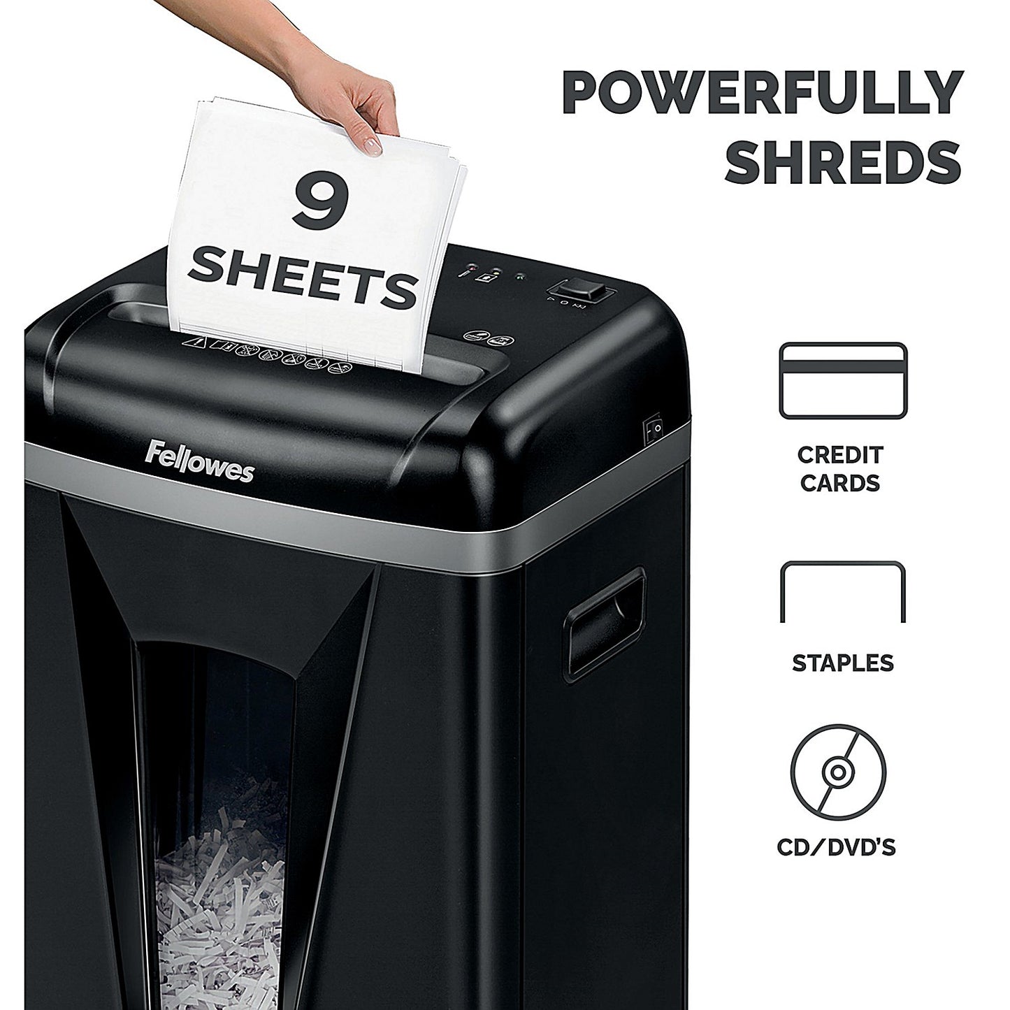 Fellowes Powershred 450M P-5 Micro Cut Shredder, 22 Litres