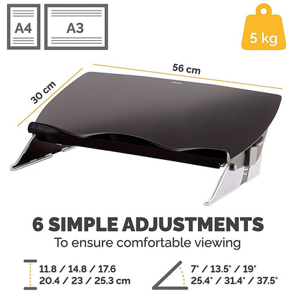 Fellowes Easy Glide A3 and A4 Writing and Document Slope, Adjustable Tilt, Grey