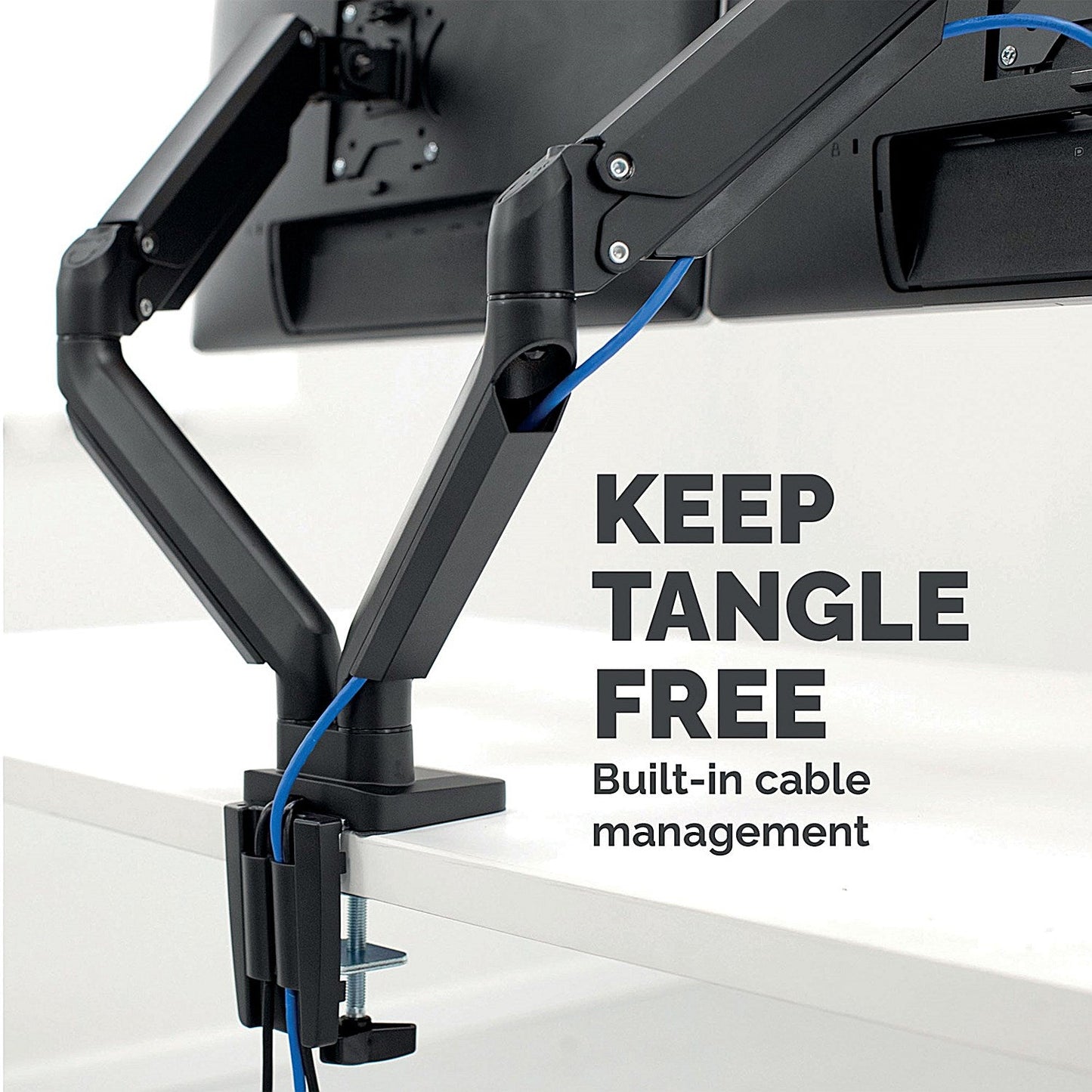 Fellowes Platinum Series Deskclamped Dual Monitor Arm, Adjustable Height, Black Easy2Order : BB71696