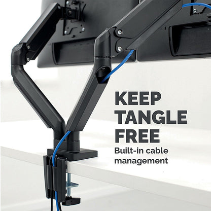 Fellowes Platinum Series Deskclamped Dual Monitor Arm, Adjustable Height, Black Easy2Order : BB71696