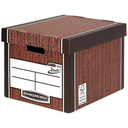 Bankers Box Premium 726 Archive Boxes, Woodgrain, Pack of 10