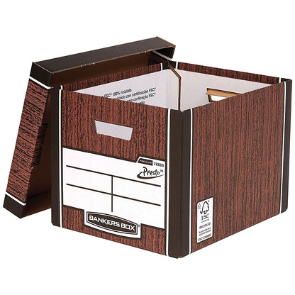 Bankers Box Premium 726 Archive Boxes, Woodgrain, Pack of 10