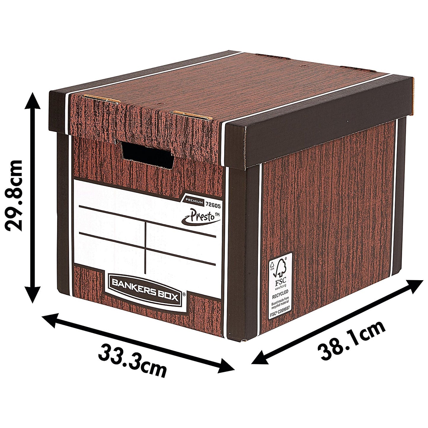Bankers Box Premium 726 Archive Boxes, Woodgrain, Pack of 10