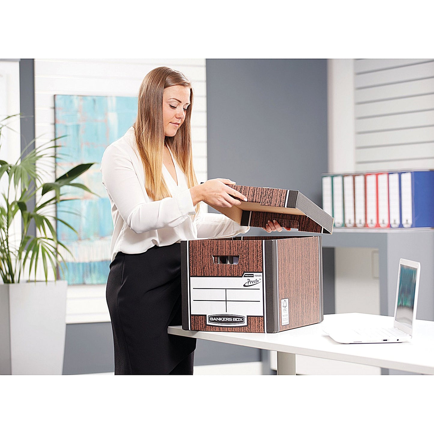 Bankers Box Premium 726 Archive Boxes, Woodgrain, Pack of 10