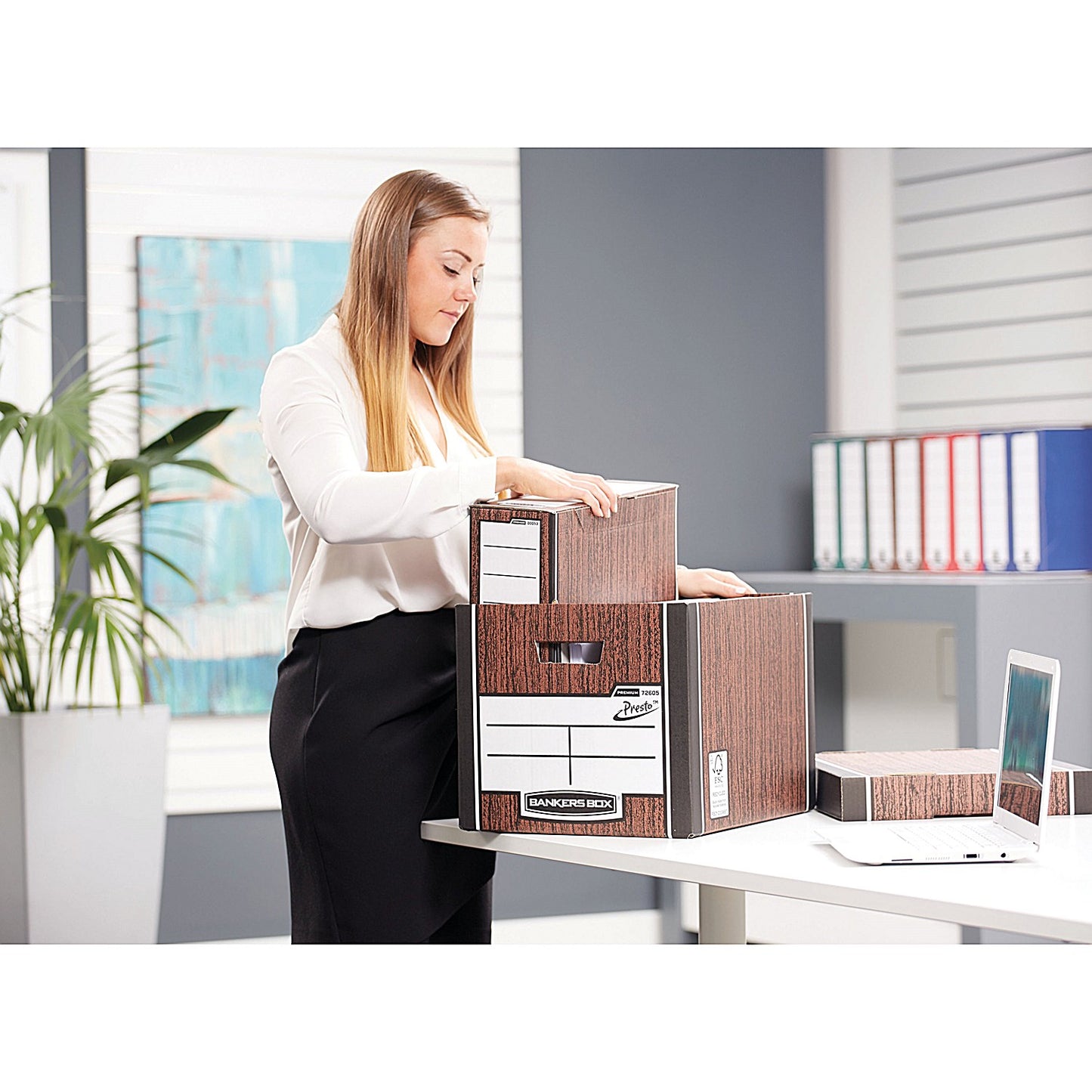 Bankers Box Premium 726 Archive Boxes, Woodgrain, Pack of 10