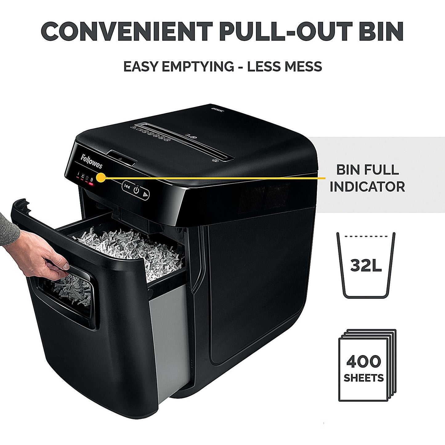 Fellowes AutoMax 200M Shredder Micro Cut 32 Litres P-5