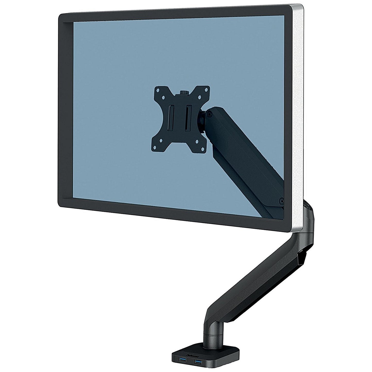 Fellowes Platinum Series Deskclamped Single Monitor Arm, Adjustable Height, Black