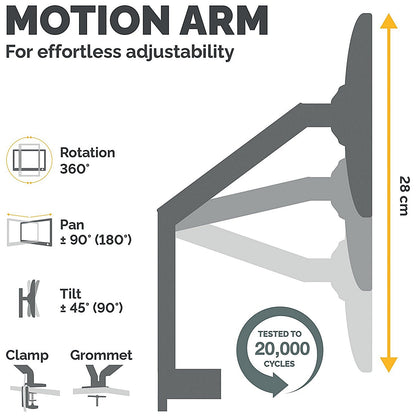 Fellowes Platinum Series Deskclamped Single Monitor Arm, Adjustable Height, Black