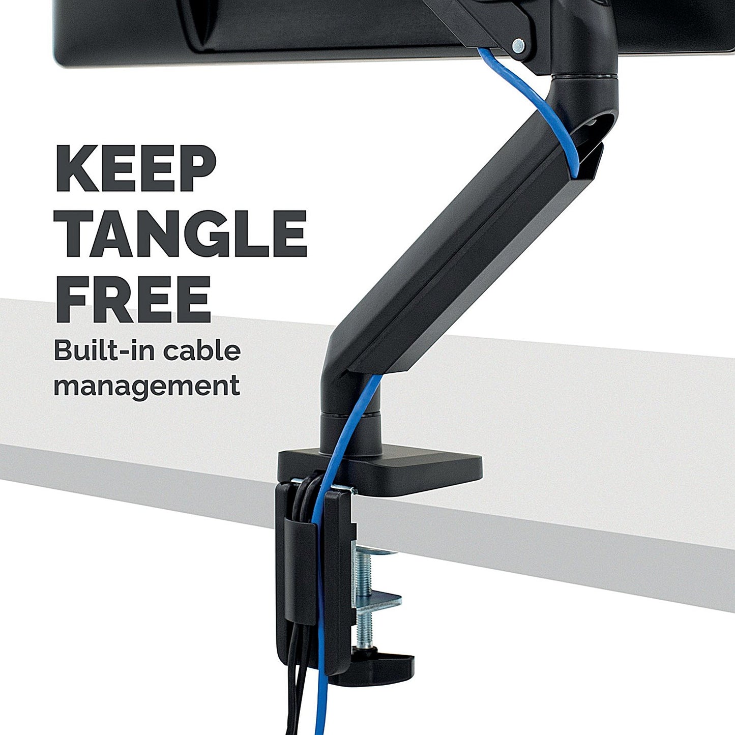 Fellowes Platinum Series Deskclamped Single Monitor Arm, Adjustable Height, Black