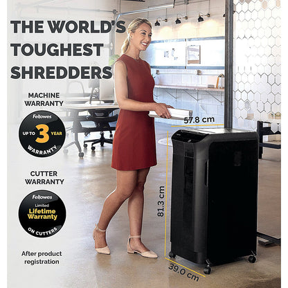 Fellowes AutoMax 350C P-4 Cross Cut Shredder, 68 Litres