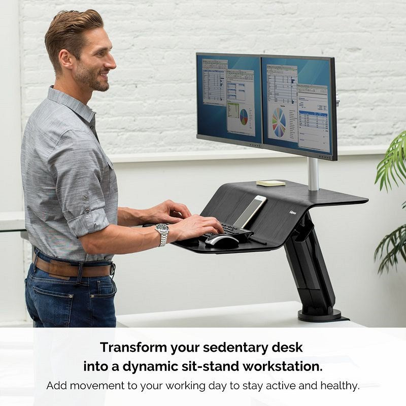 Fellowes Lotus RT Sit/Stand Workstation Dual Screen Black