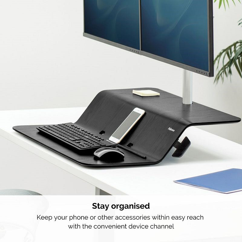 Fellowes Lotus RT Sit/Stand Workstation Dual Screen Black