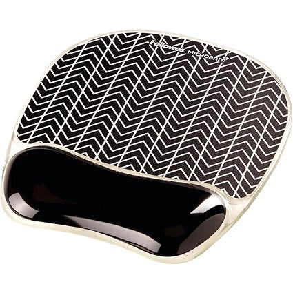 Fellowes Photo Gel Mouse Mat, With Wrist Rest, Chevron Design