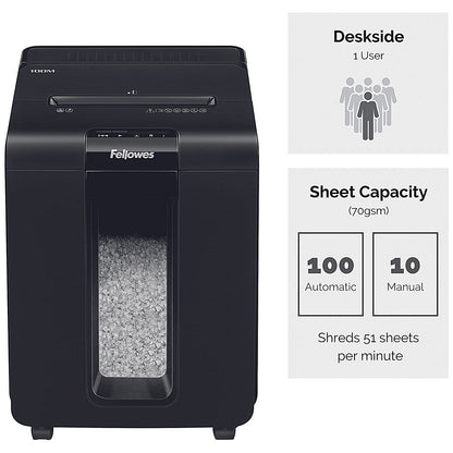 Fellowes AutoMax 100M P-4 Mini-Cut Shredder, 23 Litres