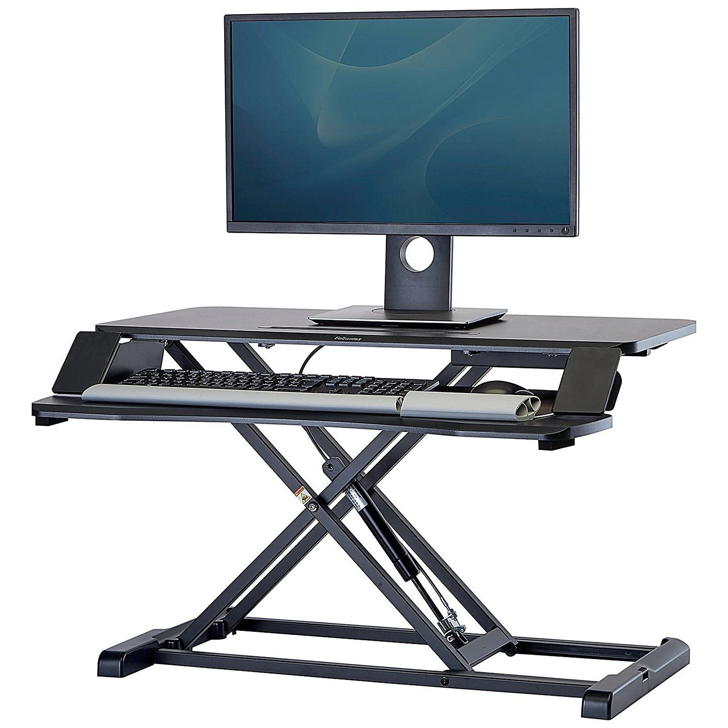 Fellowes Corsivo Tabletop Sit Stand Workstation, Adjustable Height, Black