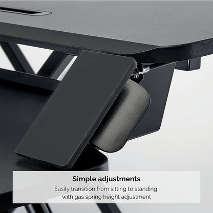 Fellowes Corsivo Tabletop Sit Stand Workstation, Adjustable Height, Black