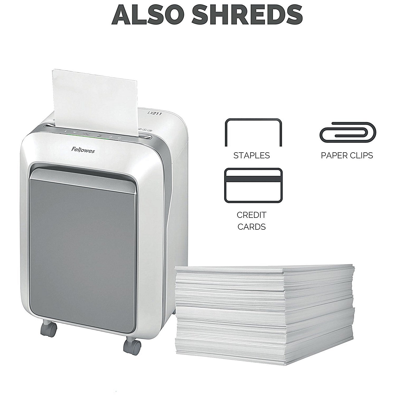 Fellowes Powershred LX211 P-5 Micro-Cut Shredder, 23 Litres