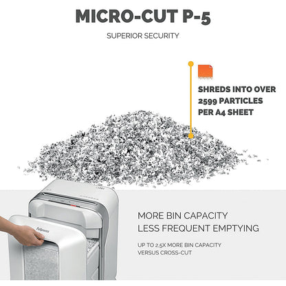 Fellowes Powershred LX201 P-5 Micro-Cut Shredder, 22 Litres
