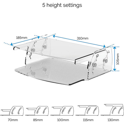 Fellowes Clarity Monitor Stand, Adjustable Height, Clear