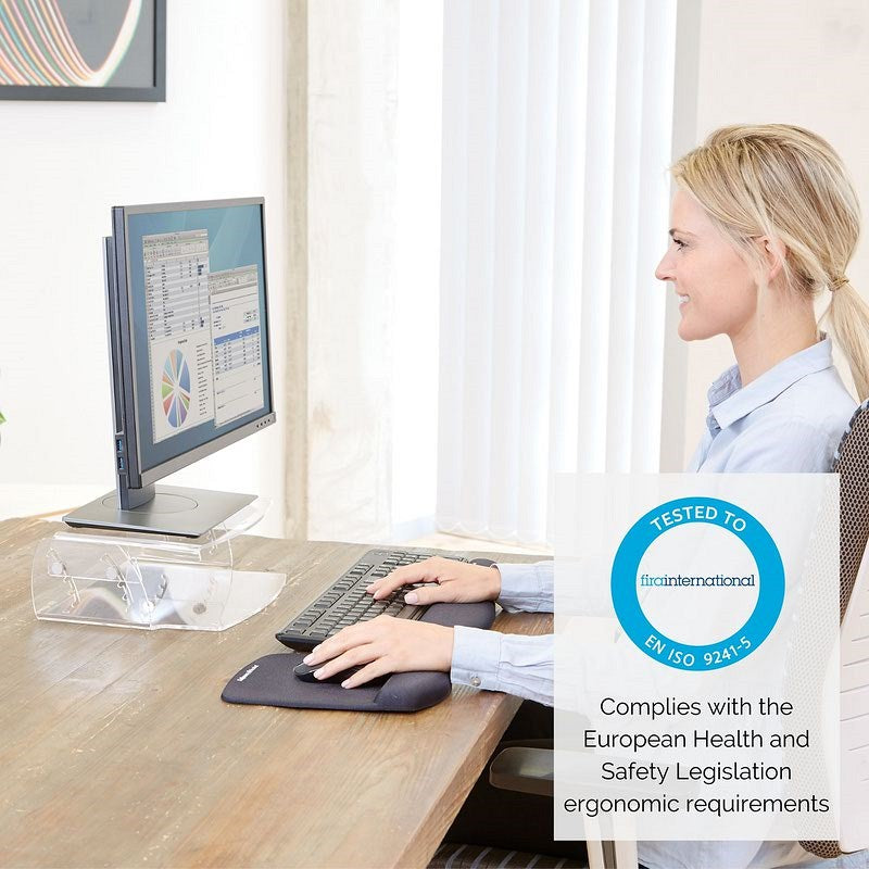 Fellowes Clarity Monitor Stand, Adjustable Height, Clear