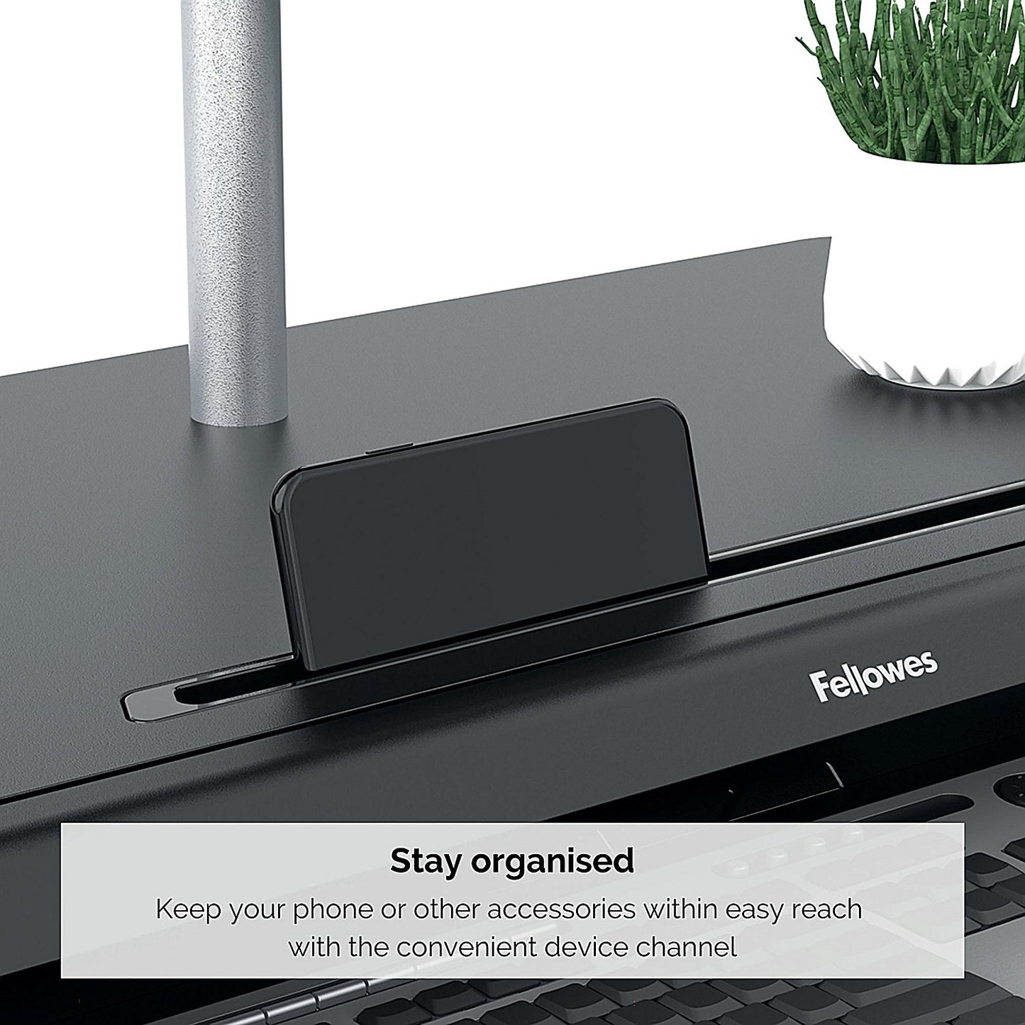 Fellowes Lotus LT Tabletop Sit Stand Workstation, Adjustable Height, Black