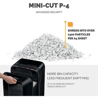Fellowes Powershred LX200 P-4 Mini-Cut Shredder, 22 Litres