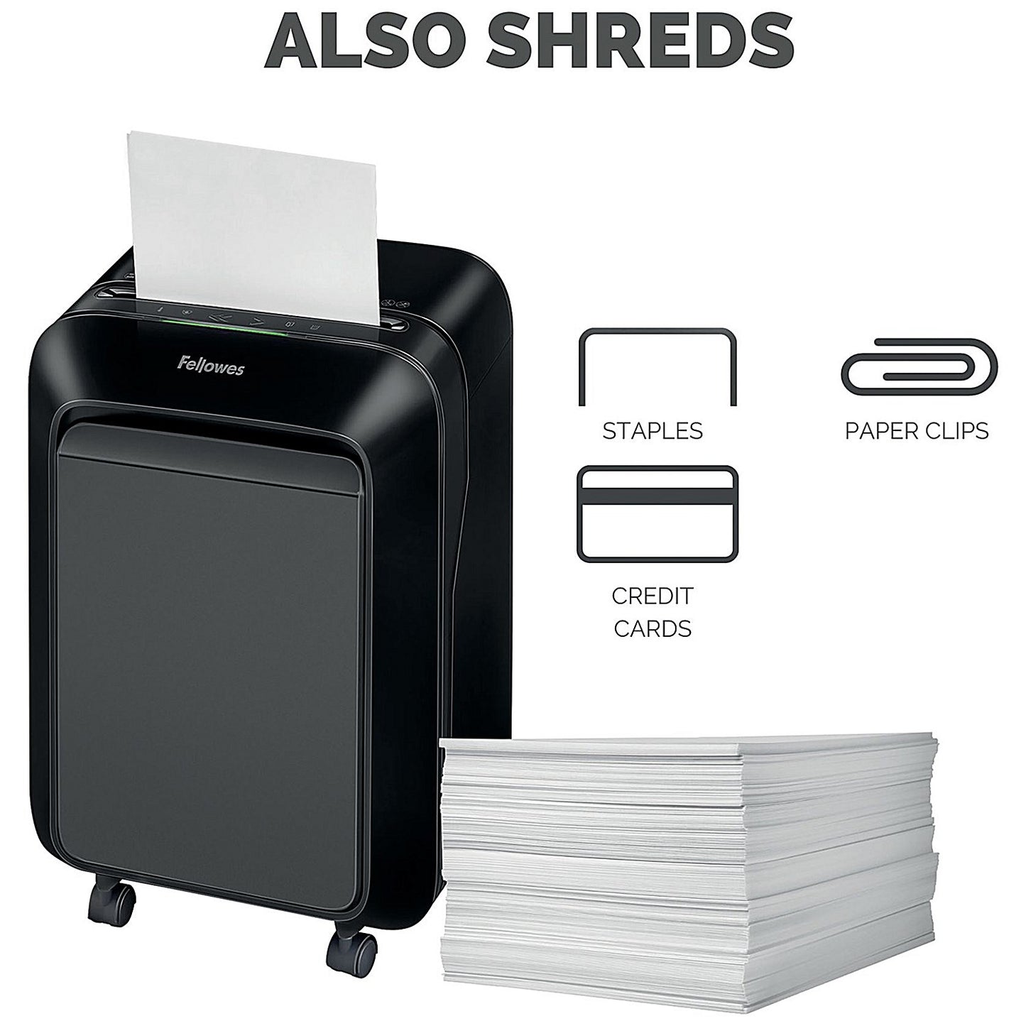 Fellowes Powershred LX210 P-4 Mini-Cut Shredder, 23 Litres