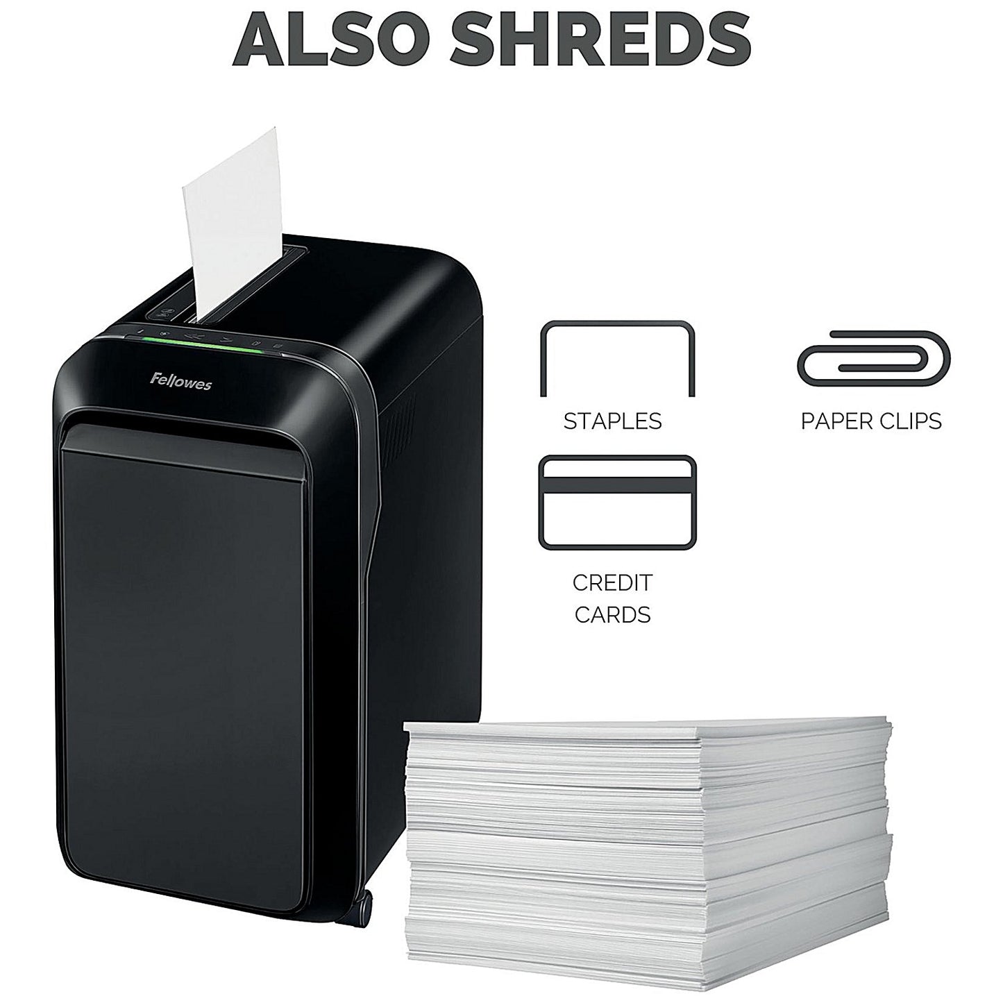 Fellowes Powershred LX220 P-4 Mini-Cut Shredder, 30 Litres