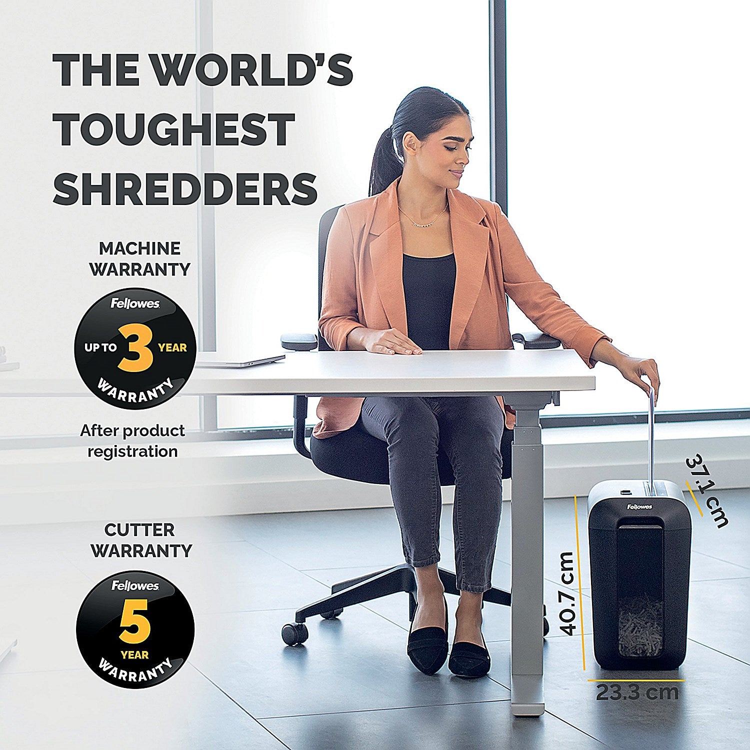 Fellowes Powershred LX65 P-4 Cross-Cut Shredder, 22 Litres