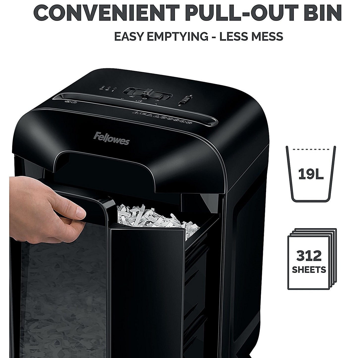 Fellowes Powershred LX85 P-4 Cross-Cut Shredder, 19 Litres