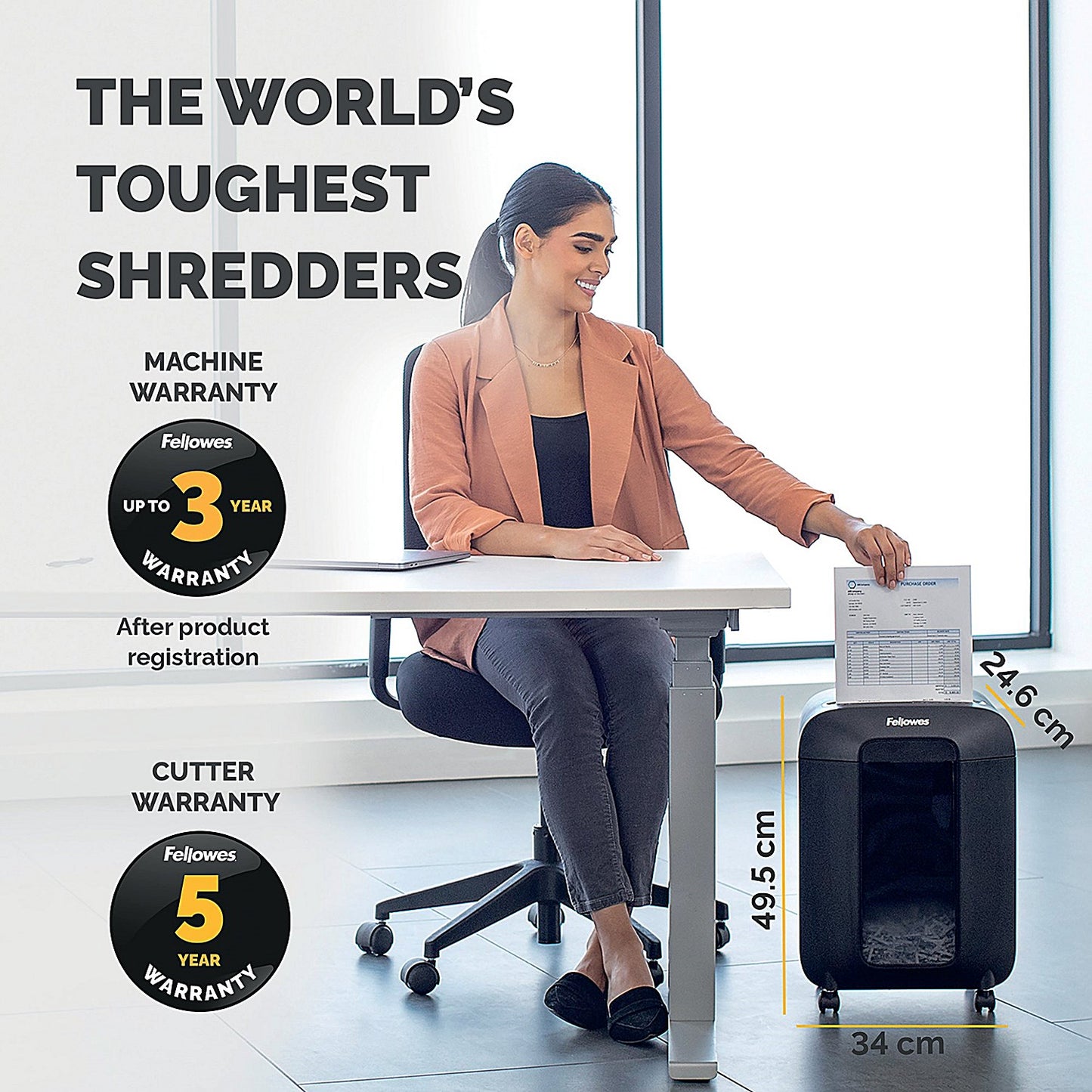 Fellowes Powershred LX85 P-4 Cross-Cut Shredder, 19 Litres