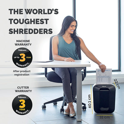 Fellowes Powershred LX45 P-4 Cross Cut Shredder, 17 Litres
