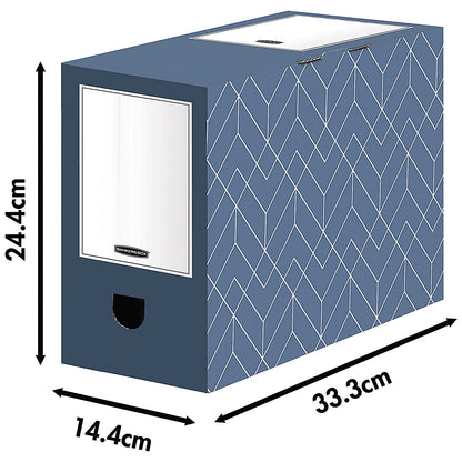 Bankers Box Decor Transfer File 150mm Slate Blue (Pack of 5)