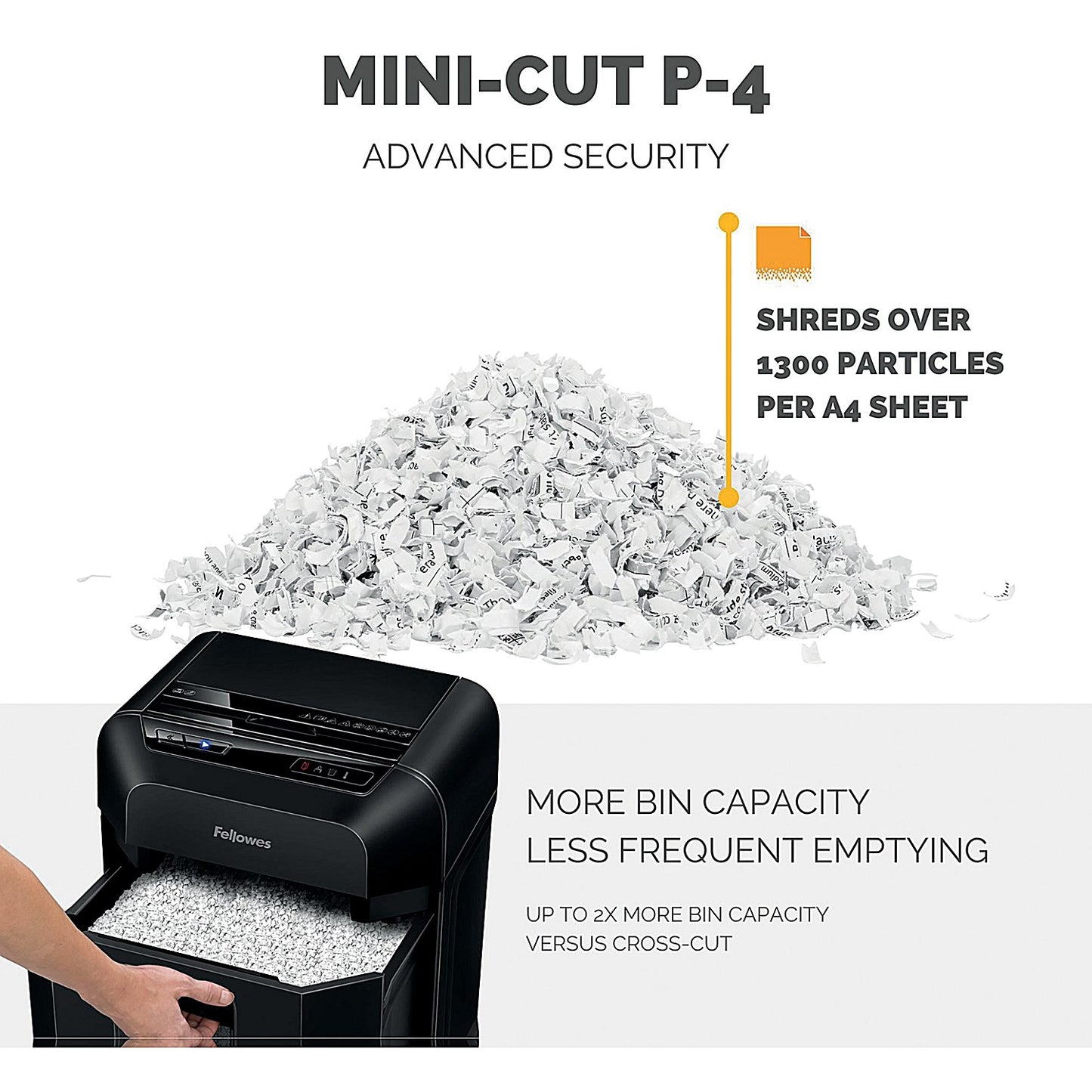 Fellowes Automax 80M P-5 Mini-Cut Shredder, 17 Litres