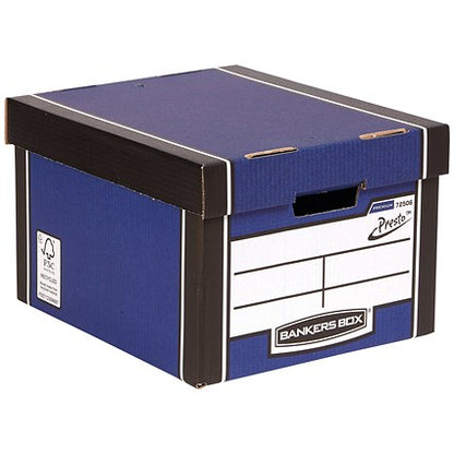 Bankers Box Premium Presto Classic Box, Blue, Pack of 5