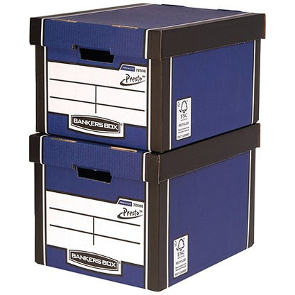 Bankers Box Premium Presto Classic Box, Blue, Pack of 5