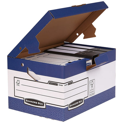 Bankers Box Ergo Stor Maxi FastFold Storage Boxes, Blue, Pack of 10